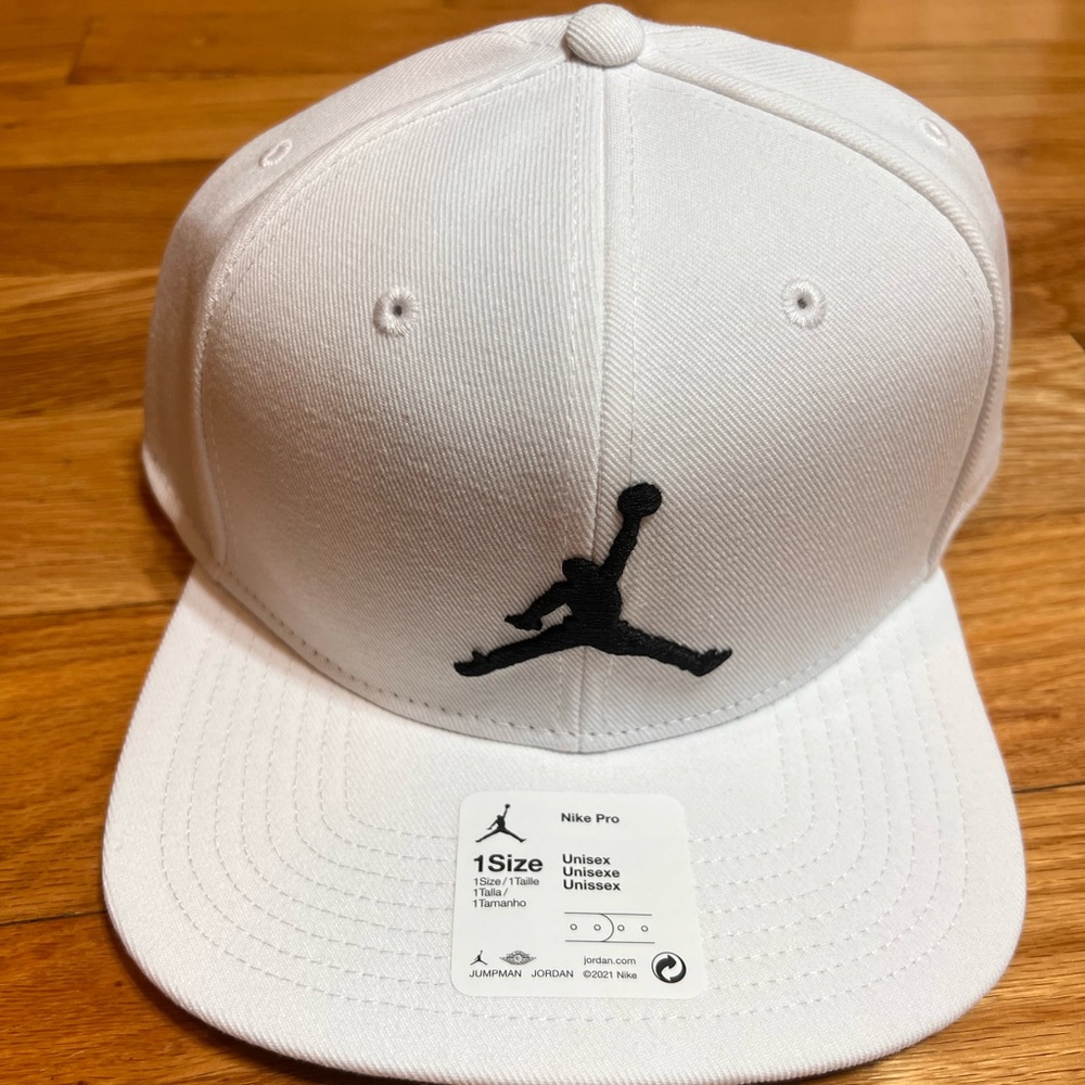 Air Jordan Pro Jumpman Snapback Hat White brand new - Picture 2 of 5